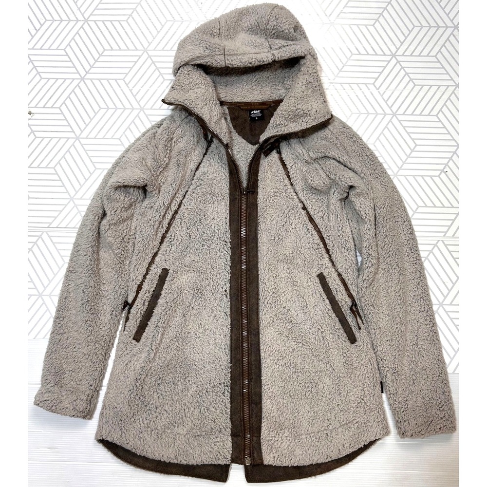Kuhl Flight Long Jacket Women Size Small Hooded Sherpa Full Zip v